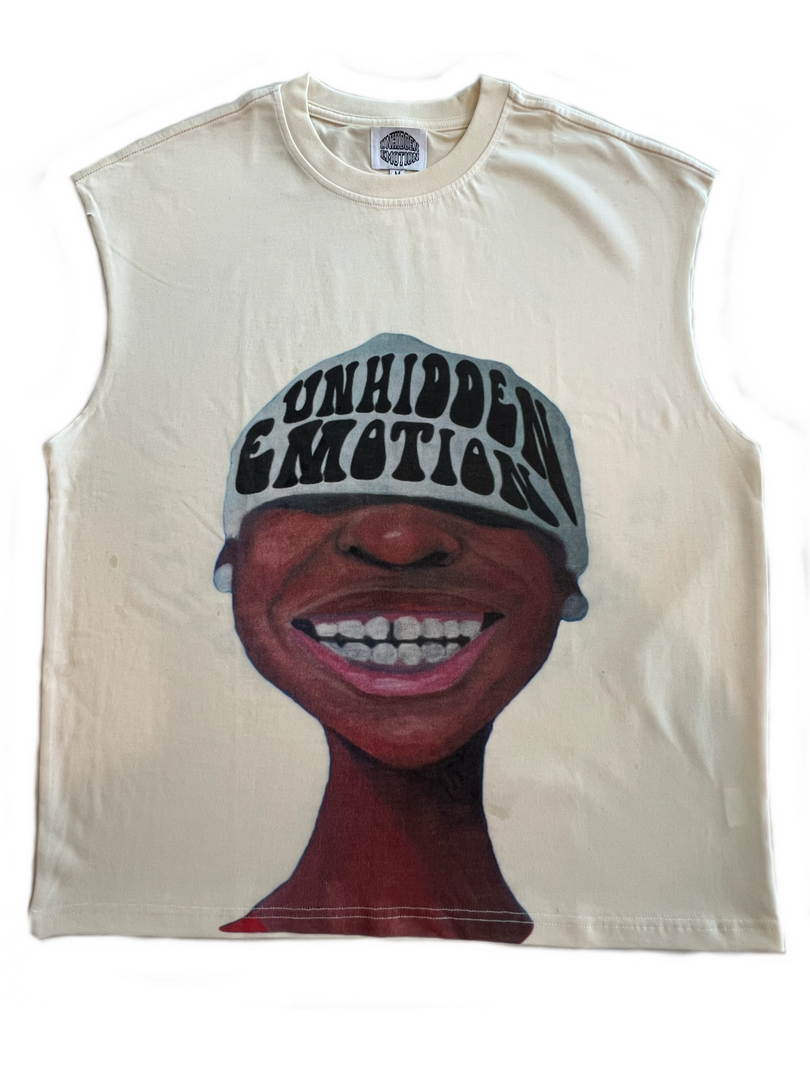Sleeveless Big Face Tee (Tan)